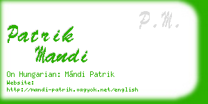 patrik mandi business card