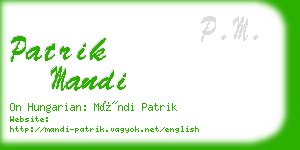 patrik mandi business card